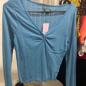 Light blue crop top